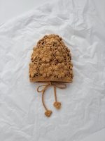 Hand Crochet Baby Bonnet – Mustard Flower, 12-18 Months - Image 3