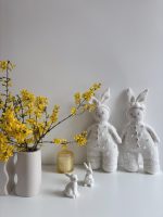 Crochet Bunny Toy - Merino Wool, Popcorn Romper - Image 3