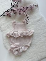 Ruffle Romper and Bunny Booties Set – Pale Pink Mohair Blend, 0-3 Months - Image 7
