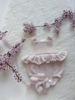 Ruffle Romper and Bunny Booties Set – Pale Pink Mohair Blend, 0-3 Months - Image 8