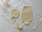 Cotton Knit Baby Romper & Bonnet Set - Sleeveless Summer Outfit