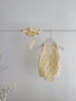 Cotton Knit Baby Romper & Bonnet Set - Sleeveless Summer Outfit - Image 7