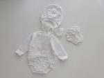 Cotton Baby Romper, Bonnet and Socks Set, Photo Prop - Image 7