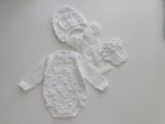 Cotton Baby Romper, Bonnet and Socks Set, Photo Prop