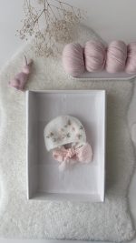Angora Baby Romper and Bonnet Set – Milky White Outfit - Image 9