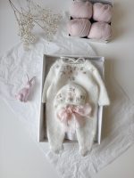 Angora Baby Romper and Bonnet Set – Milky White Outfit - Image 2