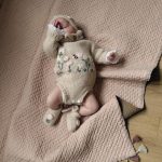 Baby Girl Alpaca Romper Set – Beige Knit Outfit with Bonnet & Booties