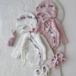 Angora Baby Romper Set – Bonnet and Booties, Newborn Outfit