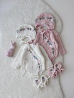 Angora Baby Romper Set – Bonnet and Booties, Newborn Outfit