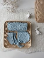 Knit Baby Boy Outfit – Merino Romper, Bonnet & Socks - Image 4