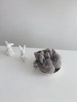 Angora Bunny Booties – Baby Alpaca, Genuine Fur Pom Poms, 0-3 Months - Image 5