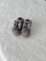 Angora Bunny Booties – Baby Alpaca, Genuine Fur Pom Poms, 0-3 Months - Image 3