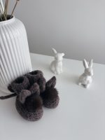 Angora Bunny Booties (0-3 Months) – Alpaca Knit Baby Girl Shoes - Image 3