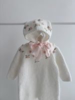 Angora Baby Romper and Bonnet Set – Milky White Outfit - Image 8