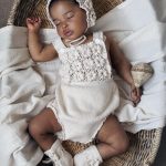 Merino Baby Romper Set – Cream Knit Bonnet & Booties