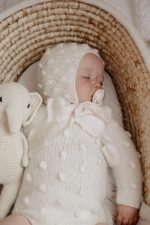 Cream Crochet Elephant Toy - Merino Wool Baby Cuddle Toy - Image 5