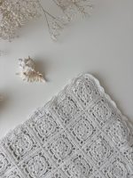 Crochet baby blanket - 100*90 cm - Natural white color - Image 5