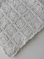 Crochet baby blanket - 100*90 cm - Natural white color - Image 3