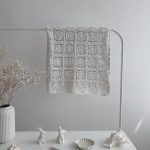 Crochet baby blanket - 100*90 cm - Natural white color