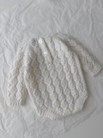 Hand-Knitted Merino Wool Baby Romper and Bonnet Set - Image 7