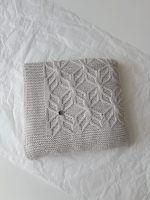 Hand Knitted Merino Baby Blanket – Beige, Geometric Design (100x90 cm) - Image 5