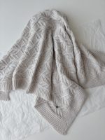 Hand Knitted Merino Baby Blanket – Beige, Geometric Design (100x90 cm) - Image 4