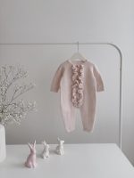 Knit Baby Romper and Bunny Bonnet Set – Pale Pink Merino Mohair - Image 8