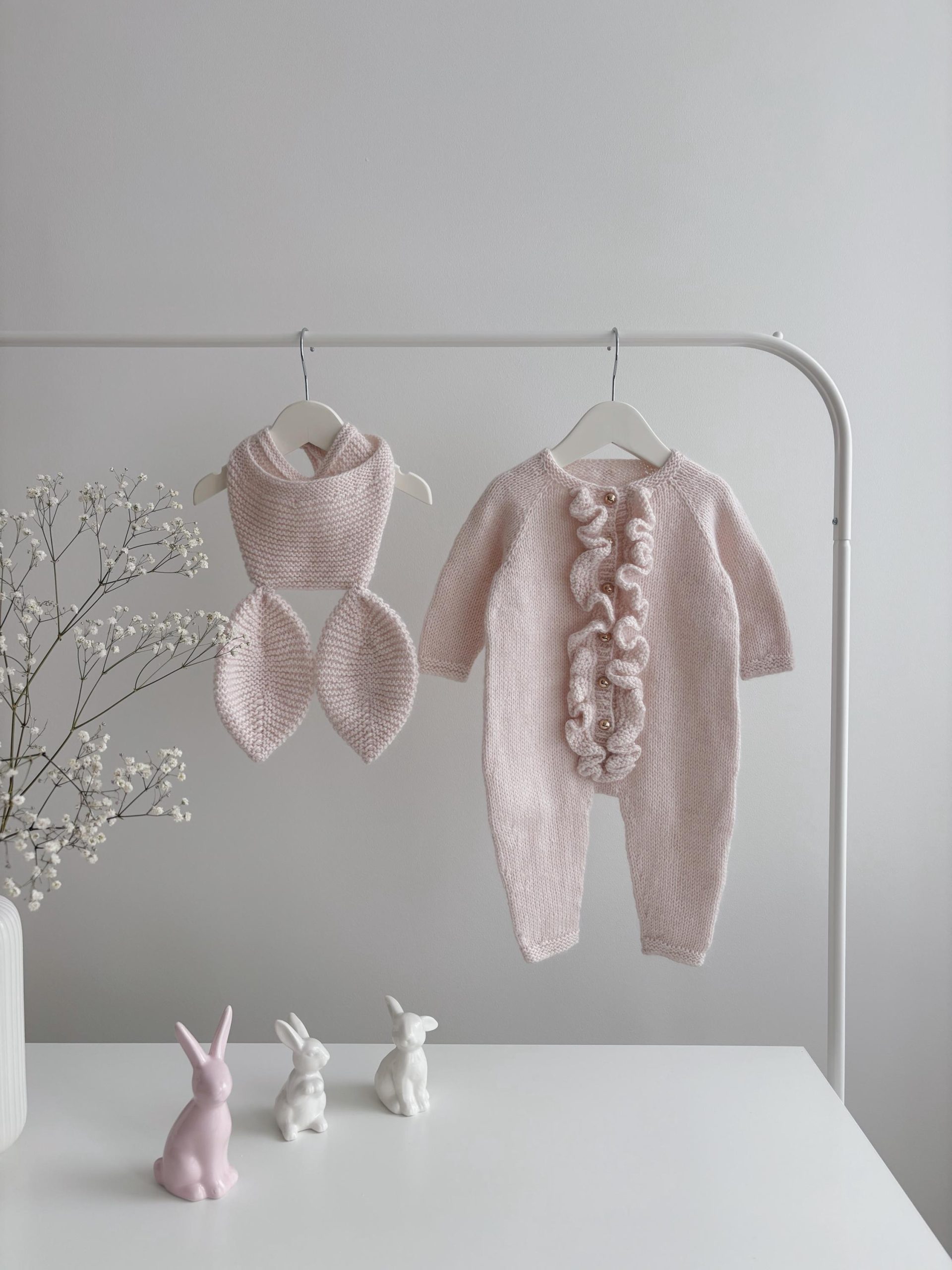 il_fullxfull.7003162282_6hyy Knit Baby Romper and Bunny Bonnet Set – Pale Pink Merino Mohair - Image 1