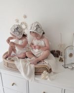 Hand Crochet Baby Bonnet – Cream Flower, Merino Wool - Image 3