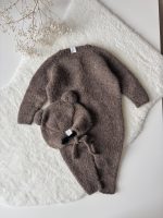Baby Alpaca Knit Bear Bonnet & Romper Set – Brown - Image 8