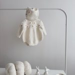 Alpaca Baby Romper and Bonnet Set – Floral Embroidery, Photo Prop