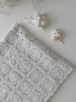 Crochet baby blanket - 100*90 cm - Natural white color - Image 2