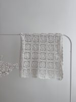 Crochet baby blanket - 100*90 cm - Natural white color - Image 9