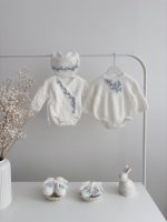 Angora romper and booties  - Set of 2 - Long sleeve romper - Baby girl props - Photo props - Baby boy - Baby photo - Embroidery - White - Image 9