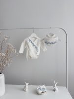 Embroidered Angora Baby Romper Set – Bonnet & Booties, Newborn Outfit - Image 2