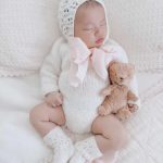 Baby Alpaca Knit Sitter Romper Set – Cream Photo Props