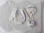 Embroidered Angora Baby Romper Set – Bonnet & Booties, Newborn Outfit - Image 3