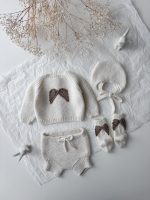 Merino Baby Angel Outfit – Knit Romper, Bonnet & Booties (Set of 4) - Image 7