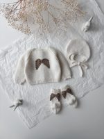 Merino Baby Angel Outfit – Knit Romper, Bonnet & Booties (Set of 4) - Image 2