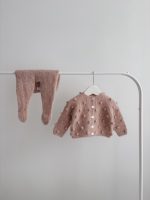 Baby cardigan - Set of 2 - Sitter baby - Sitter cardigan - Popcorn cardigan - Baby panties - Popcorn cardigan and panties - Dusty pink - Image 2