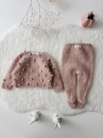 Baby cardigan - Set of 2 - Sitter baby - Sitter cardigan - Popcorn cardigan - Baby panties - Popcorn cardigan and panties - Dusty pink - Image 8