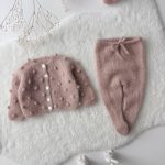 Baby cardigan - Set of 2 - Sitter baby - Sitter cardigan - Popcorn cardigan - Baby panties - Popcorn cardigan and panties - Dusty pink