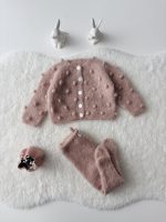 Baby cardigan - Set of 2 - Sitter baby - Sitter cardigan - Popcorn cardigan - Baby panties - Popcorn cardigan and panties - Dusty pink - Image 4