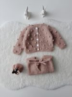 Baby cardigan - Set of 2 - Sitter baby - Sitter cardigan - Popcorn cardigan - Baby panties - Popcorn cardigan and panties - Dusty pink - Image 7