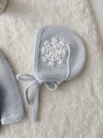 Merino Baby Romper and Bonnet Set – Snowflake Embroidery, 0-3 Months - Image 5