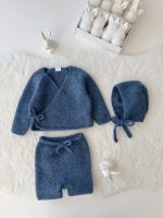 Alpaca Baby Outfit: Cardigan, Panties, and Bonnet - Knit Set - Image 4