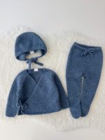 Alpaca Baby Outfit: Cardigan, Panties, and Bonnet - Knit Set - Image 7