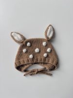 Merino Wool Deer Romper and Bonnet Set – Newborn Outfit, 0-3 Months - Image 3