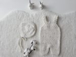 Baby Alpaca Romper and Bonnet Set – Cream Knit Photography Prop - Image 2