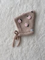 Embroidered Merino Baby Bonnet – Newborn Photography Prop